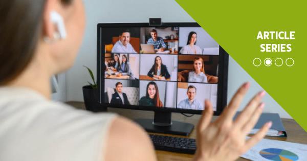 manager communicating corporate culture on video call